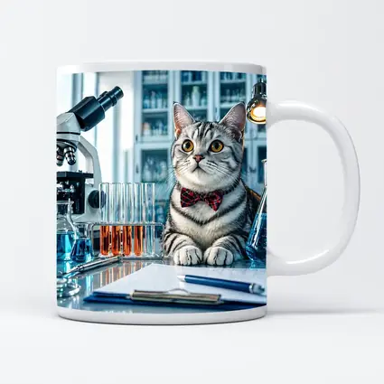 American Shorthair Cat Scientist Laboratory Setting