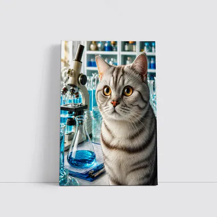 American Shorthair Cat Science Laboratory Setting