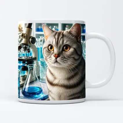 American Shorthair Cat Science Laboratory Setting