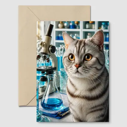 American Shorthair Cat Science Laboratory Setting