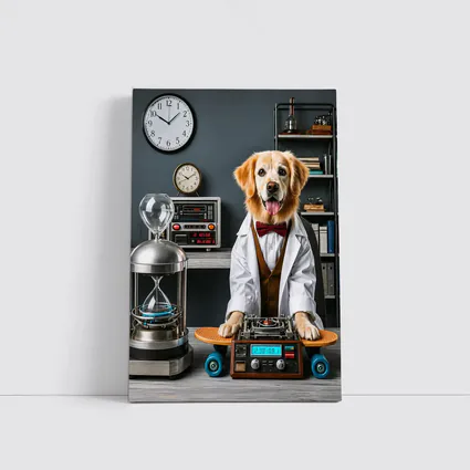 Golden Retriever Scientist Dog Laboratory Setting