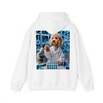 Poodle Scientist In High Tech Laboratory