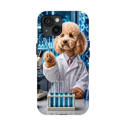 Poodle Scientist In High Tech Laboratory