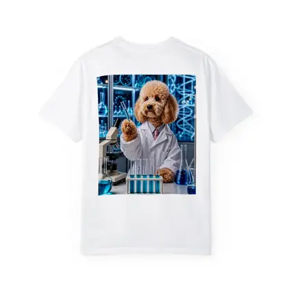Poodle Scientist In High Tech Laboratory