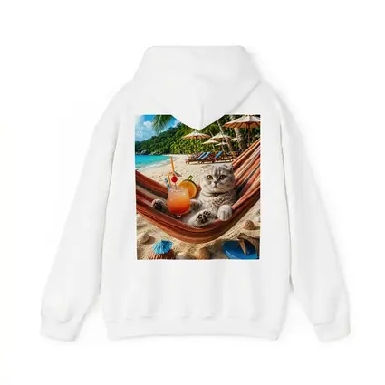 Scottish Fold Cat Relaxing Beach Hammock Cocktail