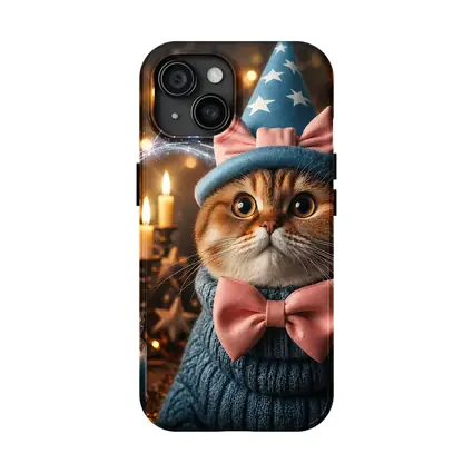 Scottish Fold Cat Wizard Hat Candles Magic
