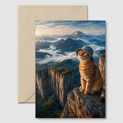 Scottish Fold Cat Mountain Summit Scenic View