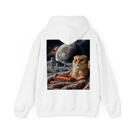 Scottish Fold Cat Moon Space Astronauts Scene