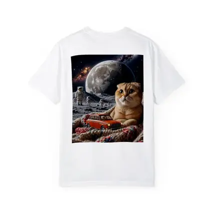 Scottish Fold Cat Moon Space Astronauts Scene