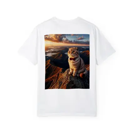Scottish Fold Cat Mountain Sunset Landscape