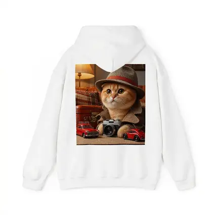 Scottish Fold Detective Cat Camera Retro Cars