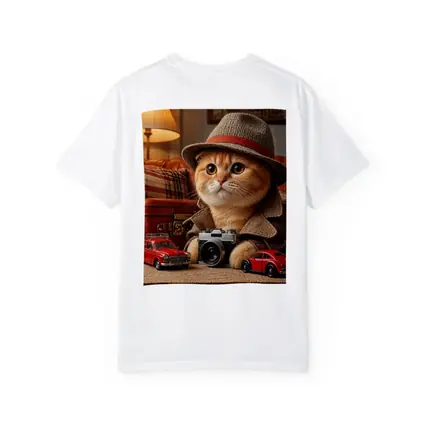 Scottish Fold Detective Cat Camera Retro Cars