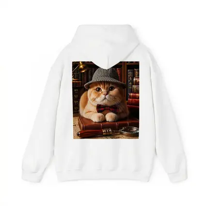 Scottish Fold Cat Detective Library Setting