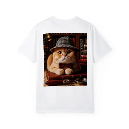 Scottish Fold Cat Detective Library Setting