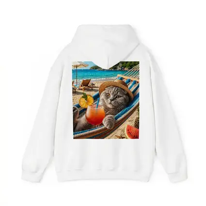Scottish Fold Cat Relaxing Beach Hammock Cocktail