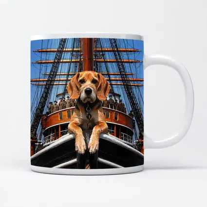 Beagle Dog On Historical Sailing Ship