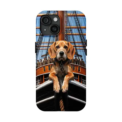 Beagle Dog On Historical Sailing Ship
