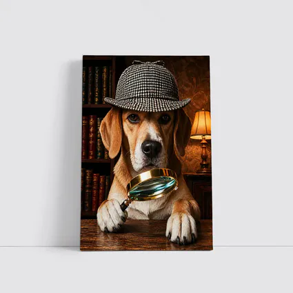 Beagle Detective Dog Library Magnifying Glass