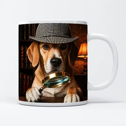 Beagle Detective Dog Library Magnifying Glass