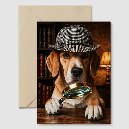 Beagle Detective Dog Library Magnifying Glass