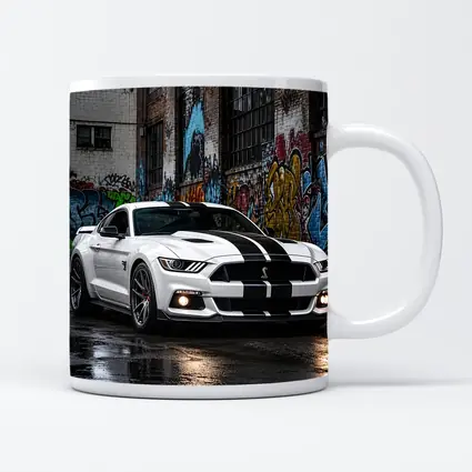 Ford Mustang Shelby GT500 White Graffiti Street