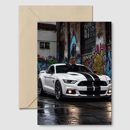 Ford Mustang Shelby GT500 White Graffiti Street