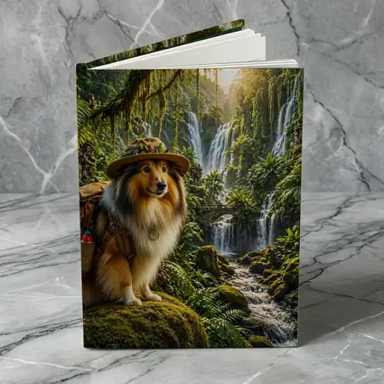 Collie Explorer Dog Jungle Waterfall Adventure