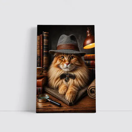 Detective Maine Coon Cat Library Books