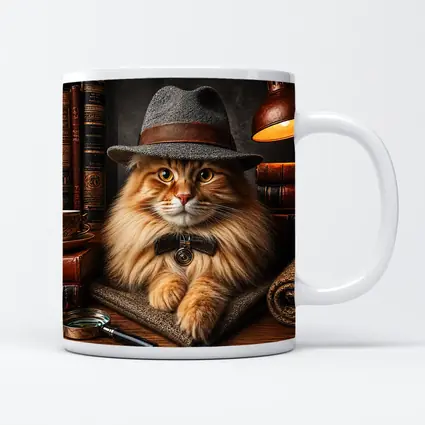 Detective Maine Coon Cat Library Books