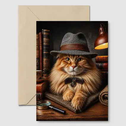 Detective Maine Coon Cat Library Books
