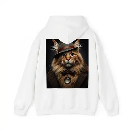 Detective Maine Coon Cat Dark Background Portrait