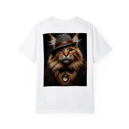Detective Maine Coon Cat Dark Background Portrait