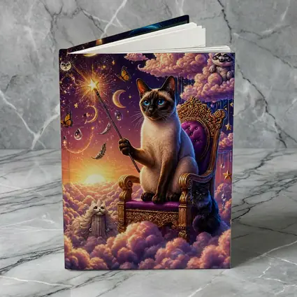 Siamese Cat Wizard Cloud Throne Fantasy