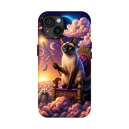 Siamese Cat Wizard Cloud Throne Fantasy