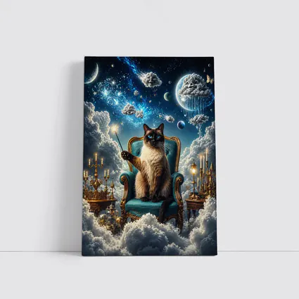 Siamese Cat Wizard Throne Fantasy Sky