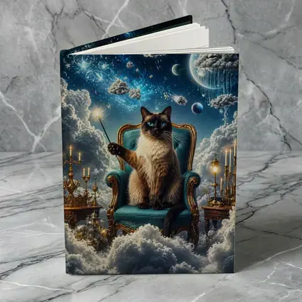 Siamese Cat Wizard Throne Fantasy Sky