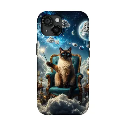 Siamese Cat Wizard Throne Fantasy Sky