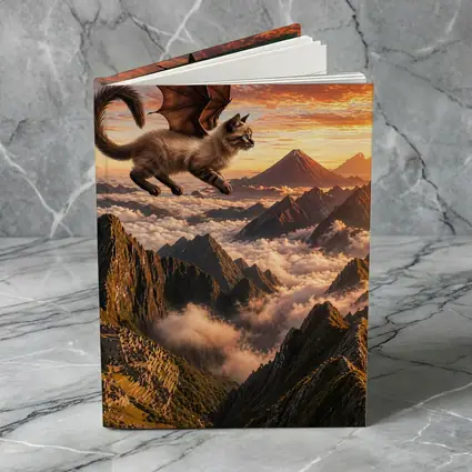Siamese Dragon Cat Flying Over Mountains