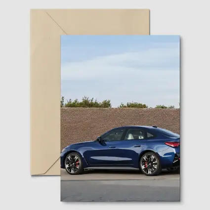 BMW 4 Series Dark Blue Side Street View