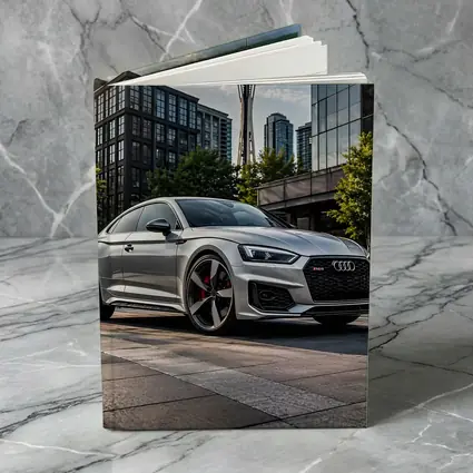 Audi RS5 Silver Coupe Seattle Space Needle