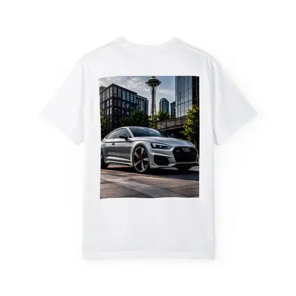 Audi RS5 Silver Coupe Seattle Space Needle