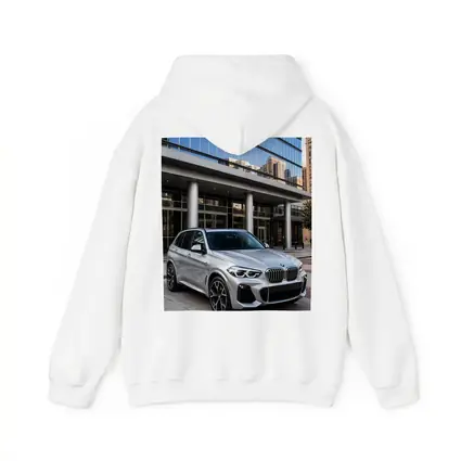 BMW X5 Silver SUV Urban Building Background