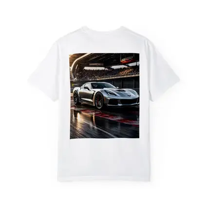 Chevrolet Corvette Silver Race Track Sunset