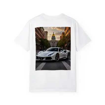 White Ferrari 488 GTB Downtown City Street