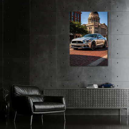 Silver Ford Mustang GT City Plaza