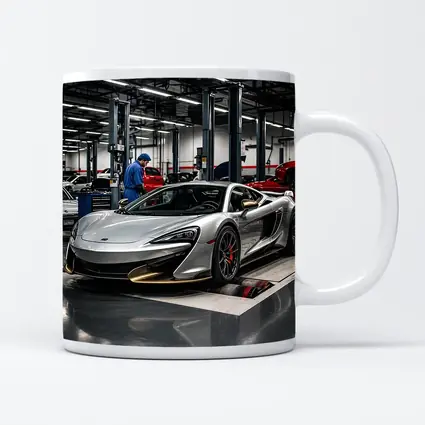 McLaren 600LT Silver Supercar in Workshop