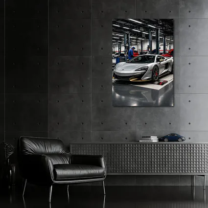 McLaren 600LT Silver Supercar in Workshop