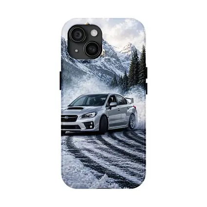 Subaru WRX STI Drifting Snowy Mountain Road