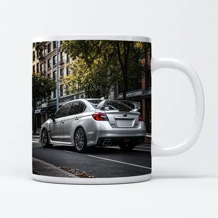 Silver Subaru WRX STI Urban Street Scene