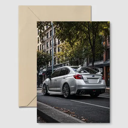 Silver Subaru WRX STI Urban Street Scene